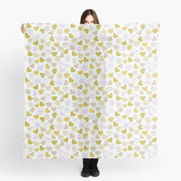 Lovely Hearts in Old Gold Scarf