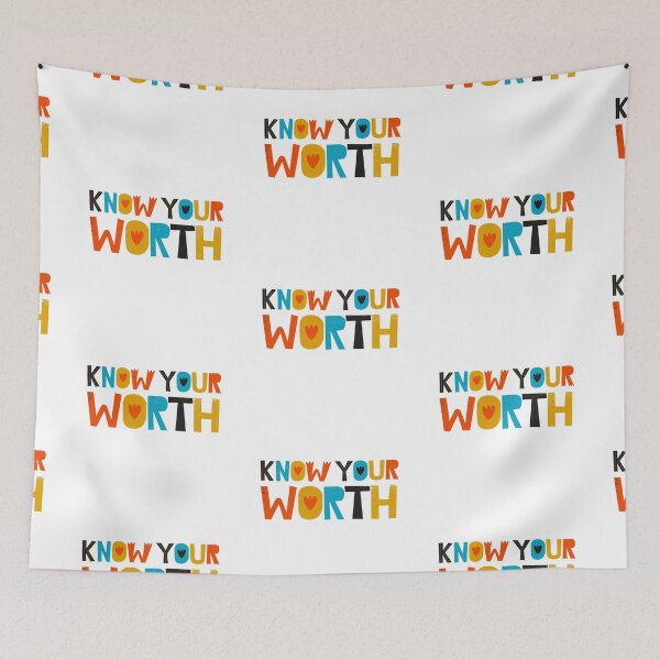 Item preview, Know Your Worth - Inspirational and Motivational Quote designed and sold by greenoriginals.