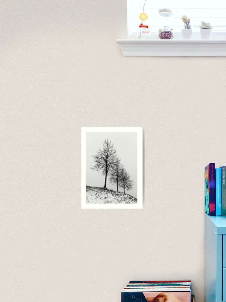 Thumbnail 1 of 3, Art Print, Silhouette of Three Trees designed and sold by Bjørnar Haveland.