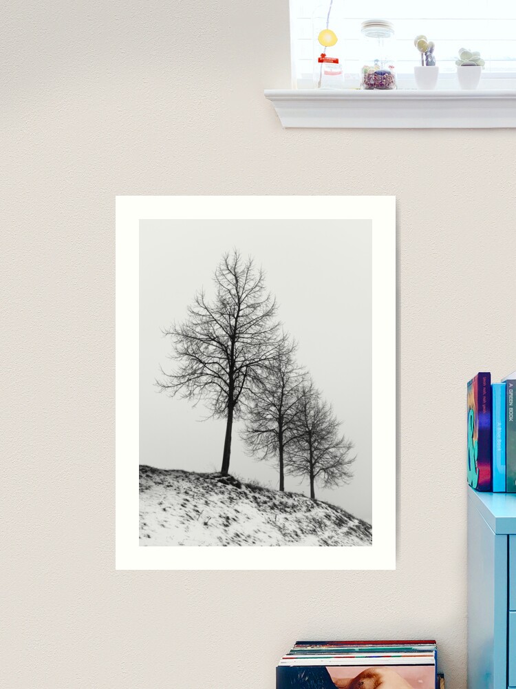 Thumbnail 1 of 3, Art Print, Silhouette of Three Trees designed and sold by Bjørnar Haveland.