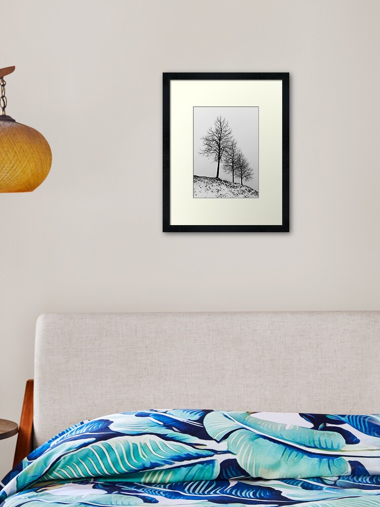 Thumbnail 1 of 7, Framed Art Print, Silhouette of Three Trees designed and sold by Bjørnar Haveland.