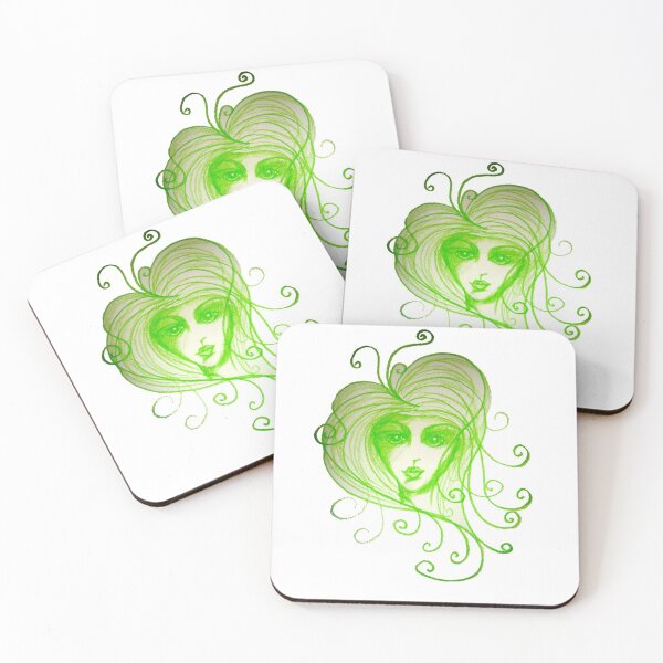 Item preview, Green Girl with Whispy Hair designed and sold by Nalinne Jones.