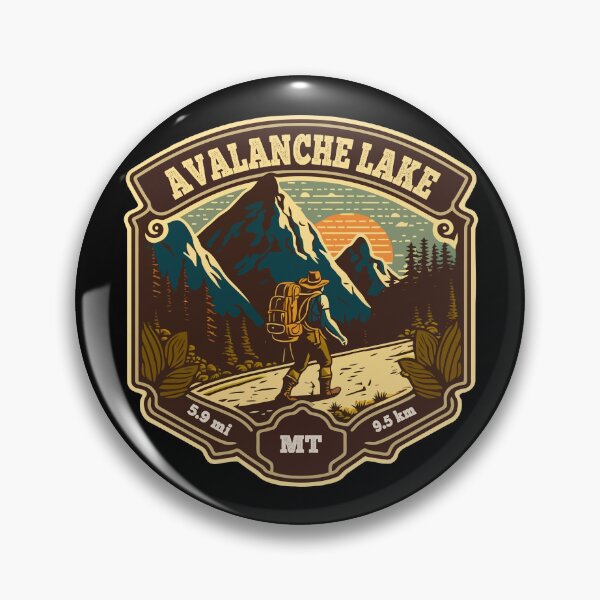 Item preview, Avalanche Lake Trail Montana Hiker Hiking Emblem designed and sold by KrisSidDesigns.