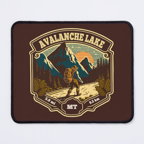 Item preview, Avalanche Lake Trail Montana Hiker Hiking Emblem designed and sold by KrisSidDesigns.