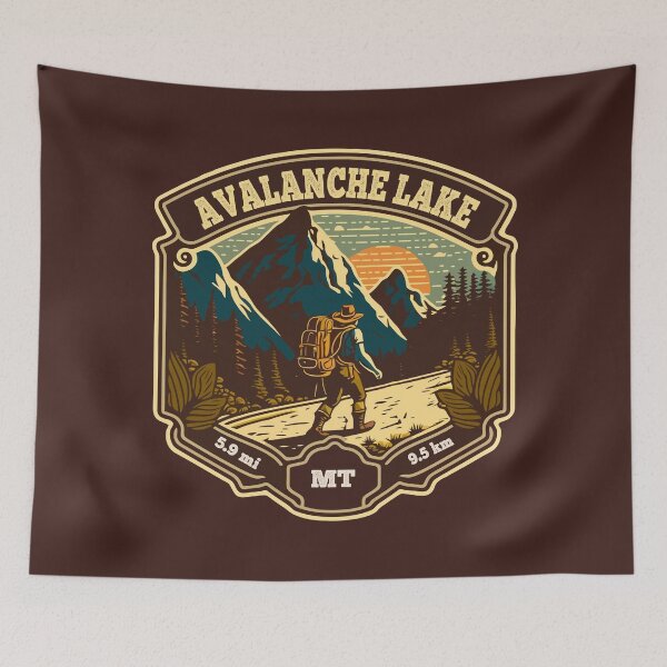 Item preview, Avalanche Lake Trail Montana Hiker Hiking Emblem designed and sold by KrisSidDesigns.