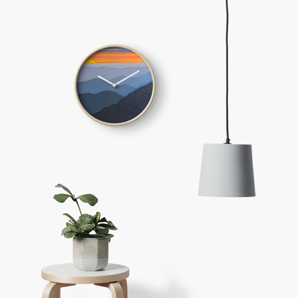 Modern Blue Ridge Parkway Sunset #102 Clock