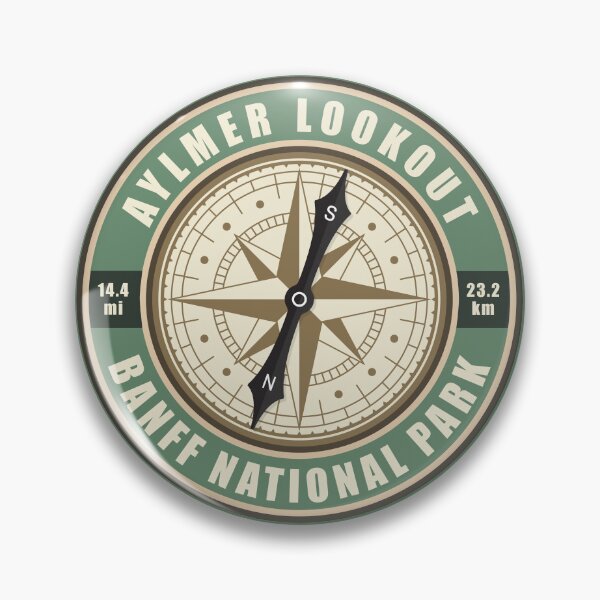 Item preview, Aylmer Lookout Trail Alberta Compass Hiking Badge designed and sold by KrisSidDesigns.