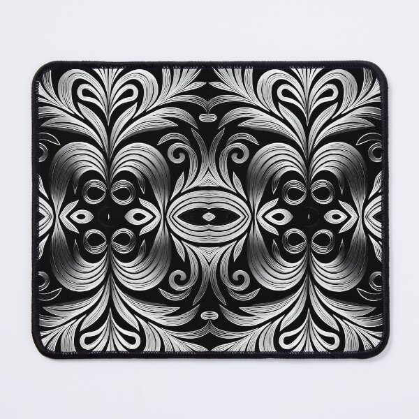 Item preview, Luxurious Filigree Fern 3D Print - Silver and Black Designer Pattern for a Modern Classic Glam Home designed and sold by thearttist.