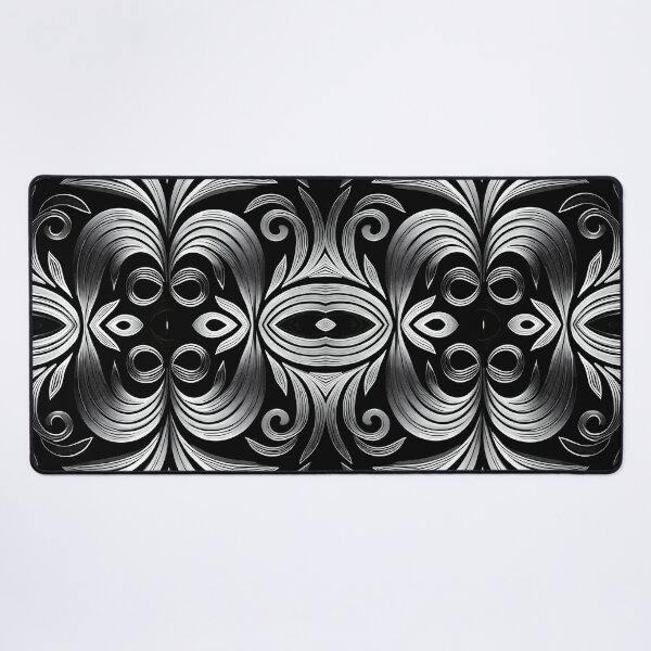 Item preview, Luxurious Filigree Fern 3D Print - Silver and Black Designer Pattern for a Modern Classic Glam Home designed and sold by thearttist.