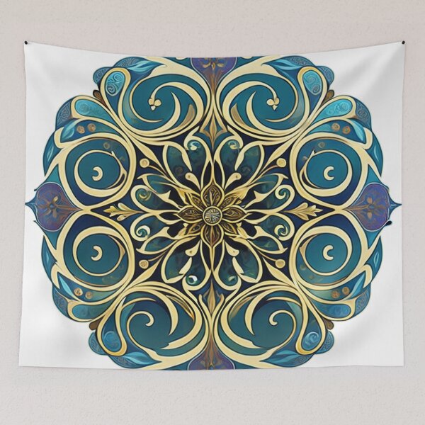 Item preview, Vintage Art Nouveau Alphonse Mucha Inspired Circular Flower Pattern designed and sold by entwithanaxe.