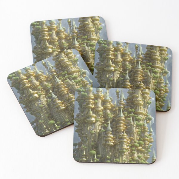 Item preview, Fantasy Forest Golden Castle Tree Mountain Structure Parnassus designed and sold by entwithanaxe.