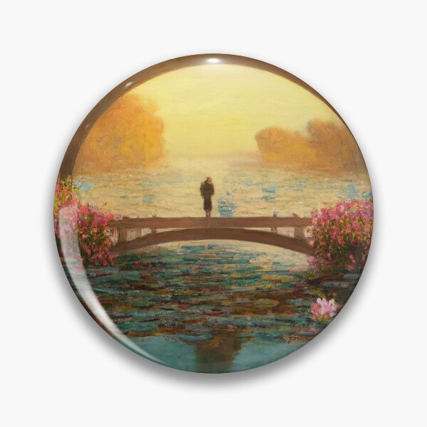 Item preview, Person Standing Under Bridge Idyllic Wild Garden designed and sold by bryanchvzz.