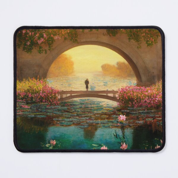 Item preview, Person Standing Under Bridge Idyllic Wild Garden designed and sold by bryanchvzz.