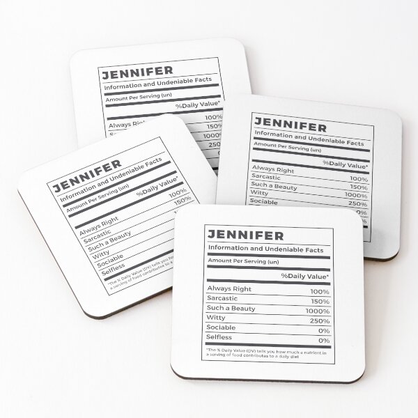 Item preview, Funny Jennifer Name Nutrition Facts designed and sold by MrEddie10.