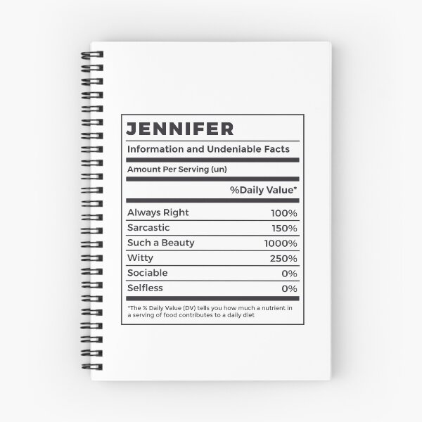 Item preview, Funny Jennifer Name Nutrition Facts designed and sold by MrEddie10.