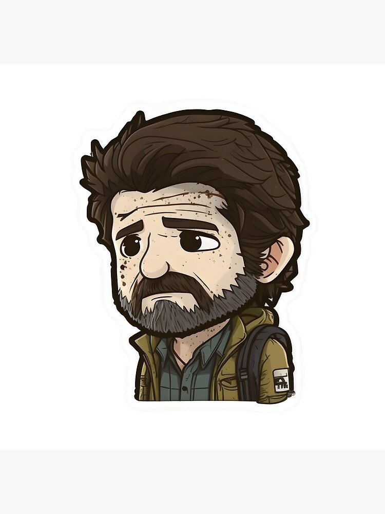 The Last of Us (PT. I) - Ellie and Joel cartoon/comic ver. (with TLOU  logo) Sticker for Sale by ShapedCube