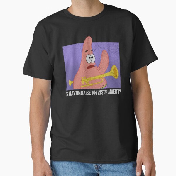 Vista previa del artículo con la obra «SpongeBob SquarePants Patrick es mayonesa un instrumento», diseñado y vendido por FifthSun.