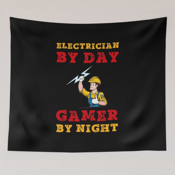 Item preview, Electrician By Day Gamer By Night Power designed and sold by SamuraiGaming.