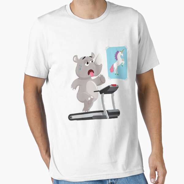 Vista previa del artículo con la obra «Camiseta de entrenamiento de motivación Rhino Unicorn», diseñado y vendido por themelonink.