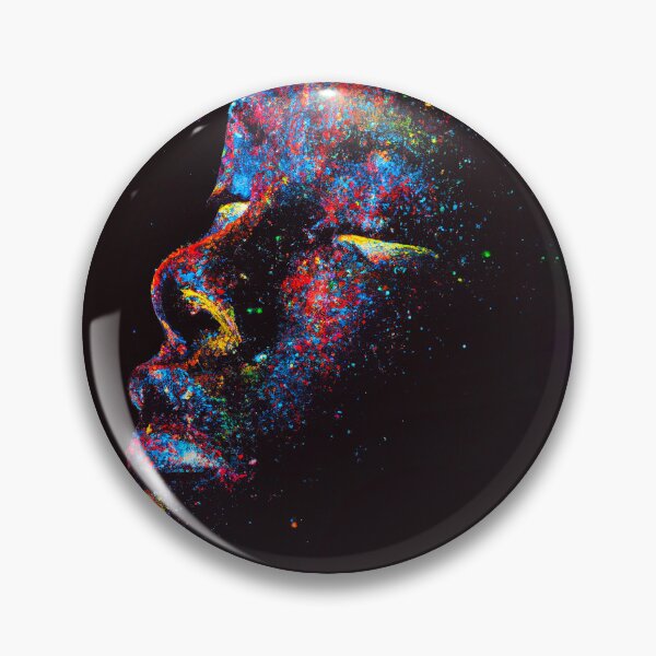 Item preview,  profile of a woman with closed eyes made up of millions of splashes of colour designed and sold by Ladidia.