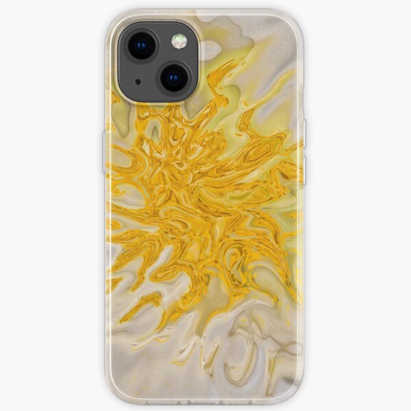 yellow on white background iPhone Soft Case