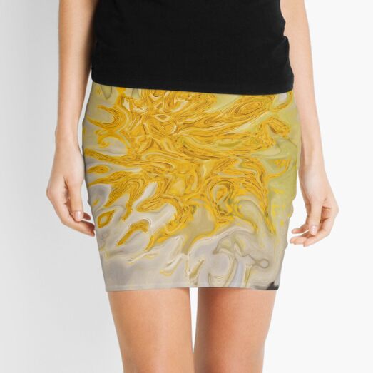yellow on white background Mini Skirt