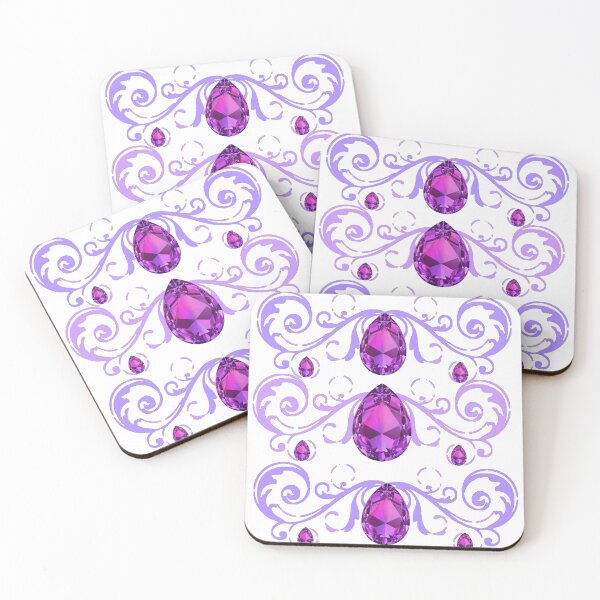 Item preview, PURPLE AMETHYST FEBRUARY BIRTHSTONE GEMS LILAC-WHITE ART SCROLLS designed and sold by sharlesart.