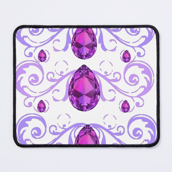 Item preview, PURPLE AMETHYST FEBRUARY BIRTHSTONE GEMS LILAC-WHITE ART SCROLLS designed and sold by sharlesart.