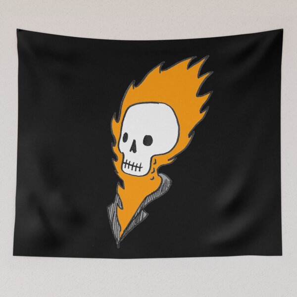 Item preview, flaming skull guy (joern) designed and sold by RobotPizzaGuy.
