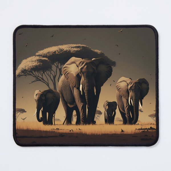 Item preview, Elephant Wall Art, Savannah Mural, Herd Of Elephants Canvas, Big Animals Painting designed and sold by Animal  Masterpieces.