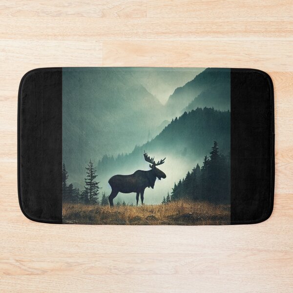 Item preview, Moose in a field of mountains designed and sold by boltjesdesign.