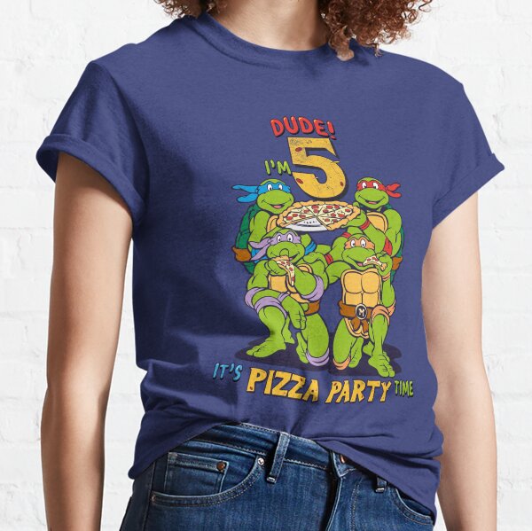  Teenage Mutant Ninja Turtles I'm 5 Dude Pizza Birthday Party T- Shirt : Clothing, Shoes & Jewelry