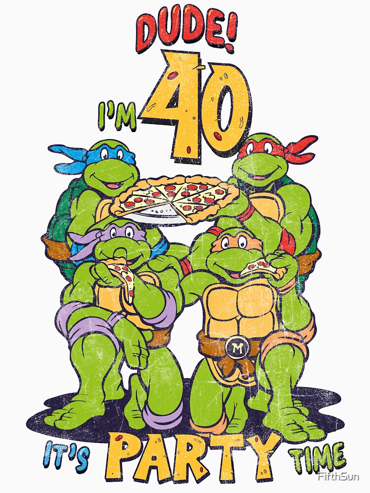  Boy's Teenage Mutant Ninja Turtles 4th Birthday Pizza Party  T-Shirt - Royal Blue - X Small : Clothing, Shoes & Jewelry