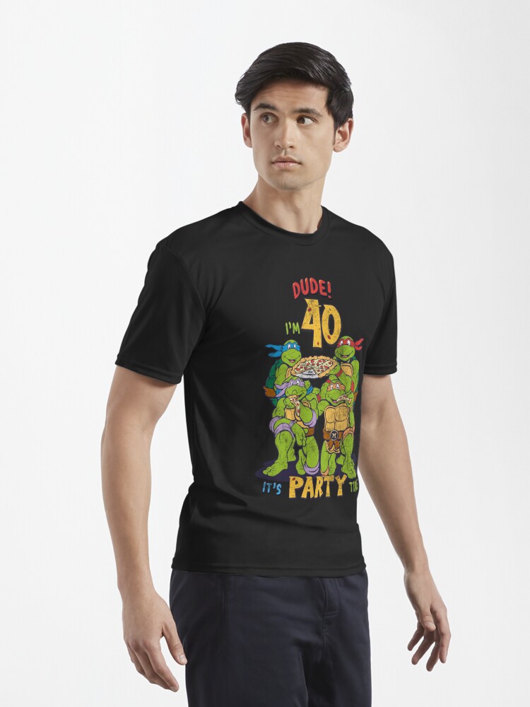 Men's Teenage Mutant Ninja Turtles 40th Birthday Pizza Party T-Shirt - Black - Small