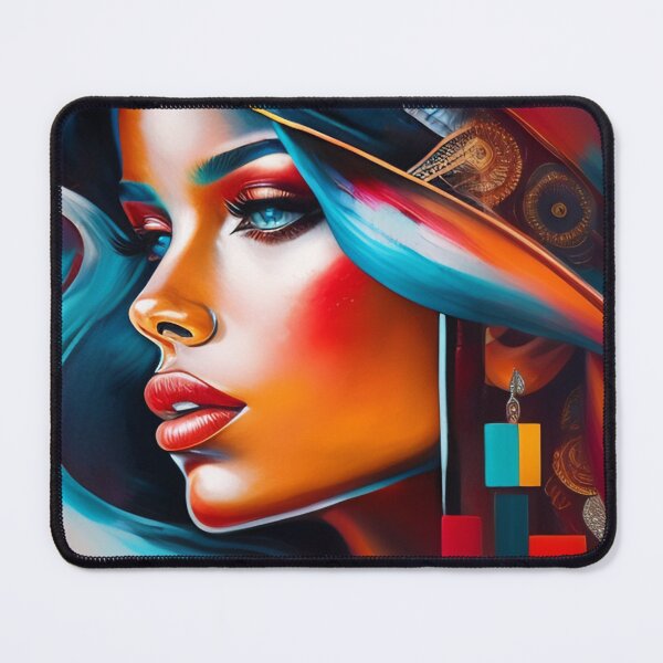 Item preview, Elegant woman's face erotic and delicate in bright colors a feast for the eyes designed and sold by Estrellarte.