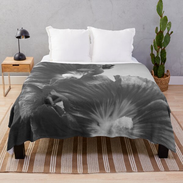 Item preview, Black and White Hollyhock close-up designed and sold by Nalinne Jones.