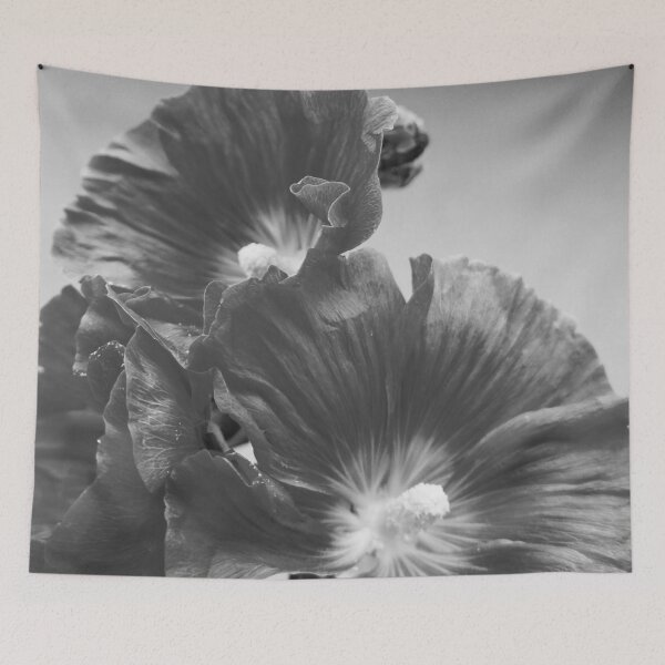 Item preview, Black and White Hollyhock close-up designed and sold by Nalinne Jones.