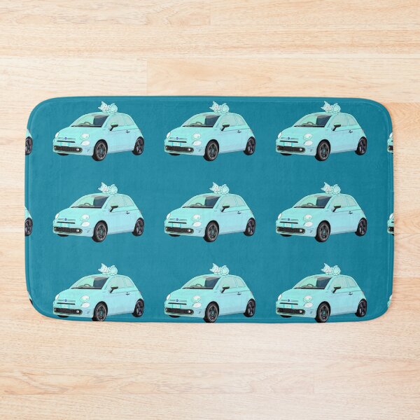 Item preview, Sleepy pink kitties on blue cars designed and sold by QuirkyCatz.