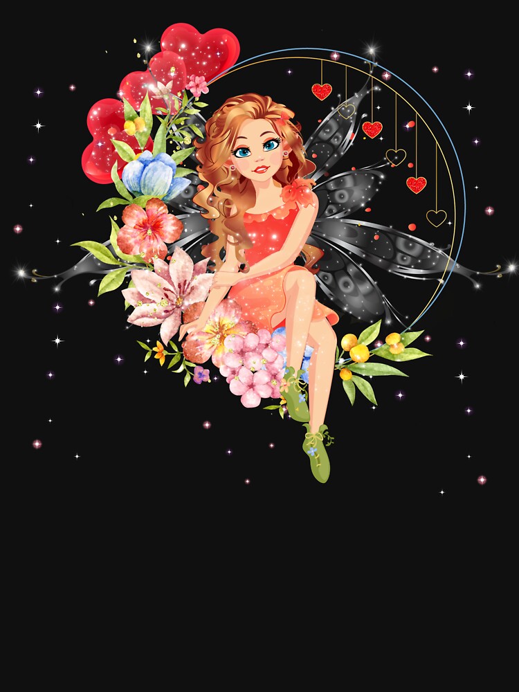 Thumbnail 3 of 3, Fitted V-Neck T-Shirt, Felicia's Circle of Love Collection™ designed and sold by TeelieTurner.