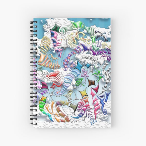Battling Kites (Blue) Spiral Notebook