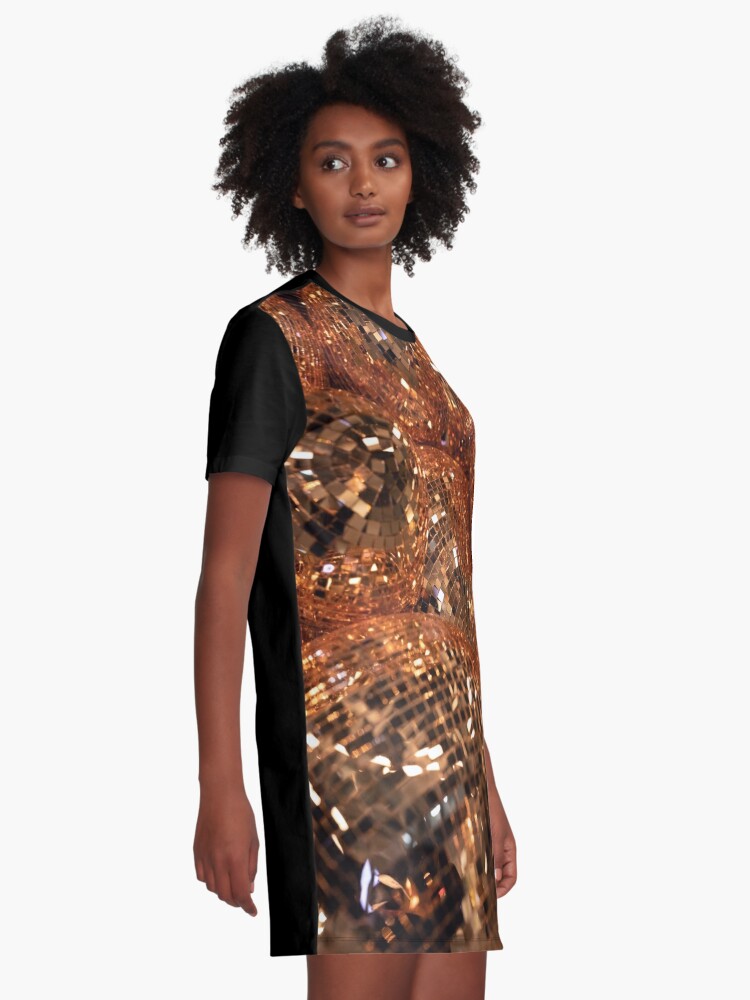 Gold Disco Balls Graphic T-Shirt Dress for Sale by newburyboutique
