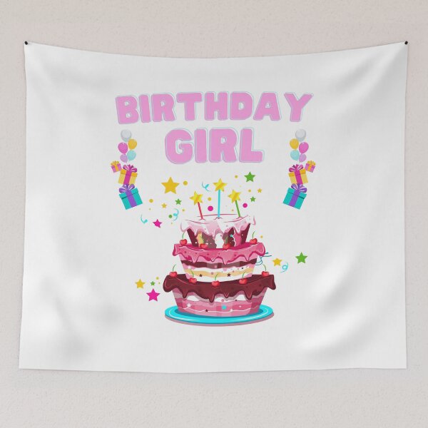 Item preview, Birthday Girl Pink Cake Gifts and Ballons designed and sold by FreeMind-Design.