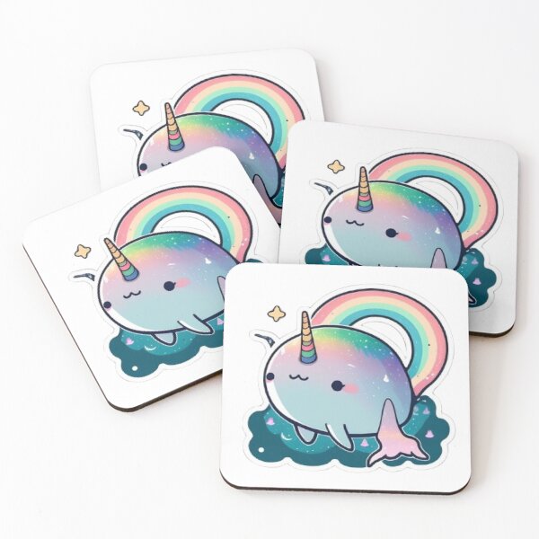 Item preview, Kawaii Narwhal rainbow unicorn - narwhal stickers designed and sold by dreamwish.