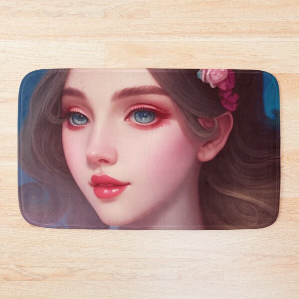 Item preview, Young woman with brown hair, red eye shadow and brown eyes designed and sold by Girly-Universe.