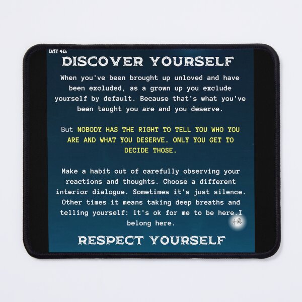 Item preview, Day 40 of the year: Discover yourself, respect yourself designed and sold by BuddyBoots.
