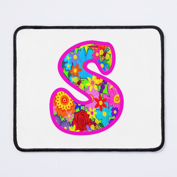 Item preview, Pink Floral Alphabet Letter S – Colorful Boho Psychedelic Flower Typography Art designed and sold by Vividality.