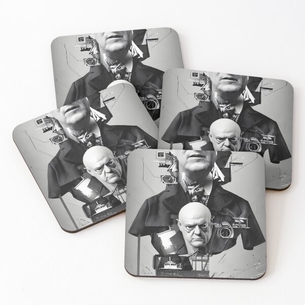Item preview, Black and White Cyberpunk Aleister Crowley The Great Beast of Thelema painted in a Surrealist and Impressionist style designed and sold by Ataraxia  Apparel.