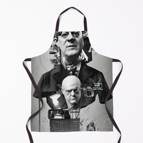 Item preview, Black and White Cyberpunk Aleister Crowley The Great Beast of Thelema painted in a Surrealist and Impressionist style designed and sold by Ataraxia  Apparel.