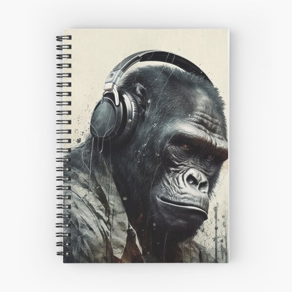 Item preview, Gorilla Listening to Music Gorilla wearing headphones designed and sold by Brockinator.