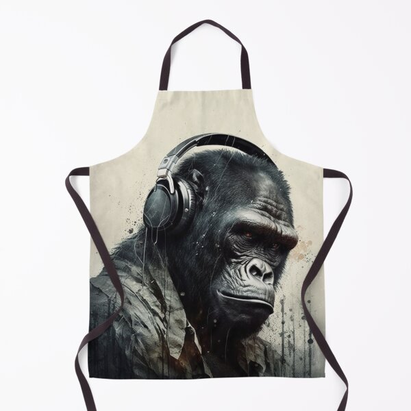 Item preview, Gorilla Listening to Music Gorilla wearing headphones designed and sold by Brockinator.